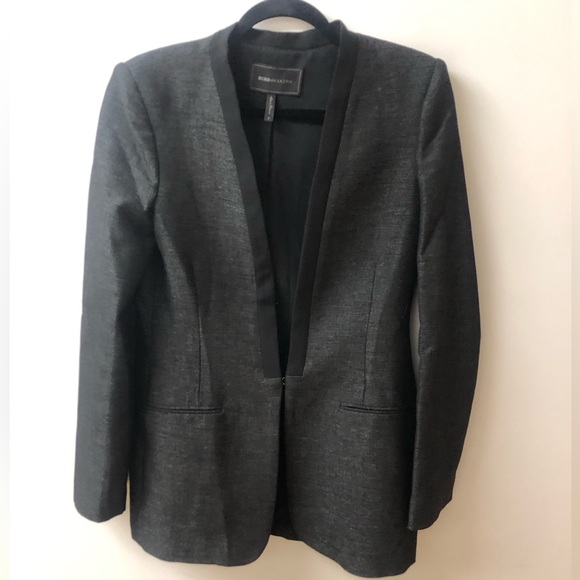 BCBGMaxAzria Jackets & Blazers - BCBG Stylish and fitted Lawson blazer. Black edges and very dark gray body.